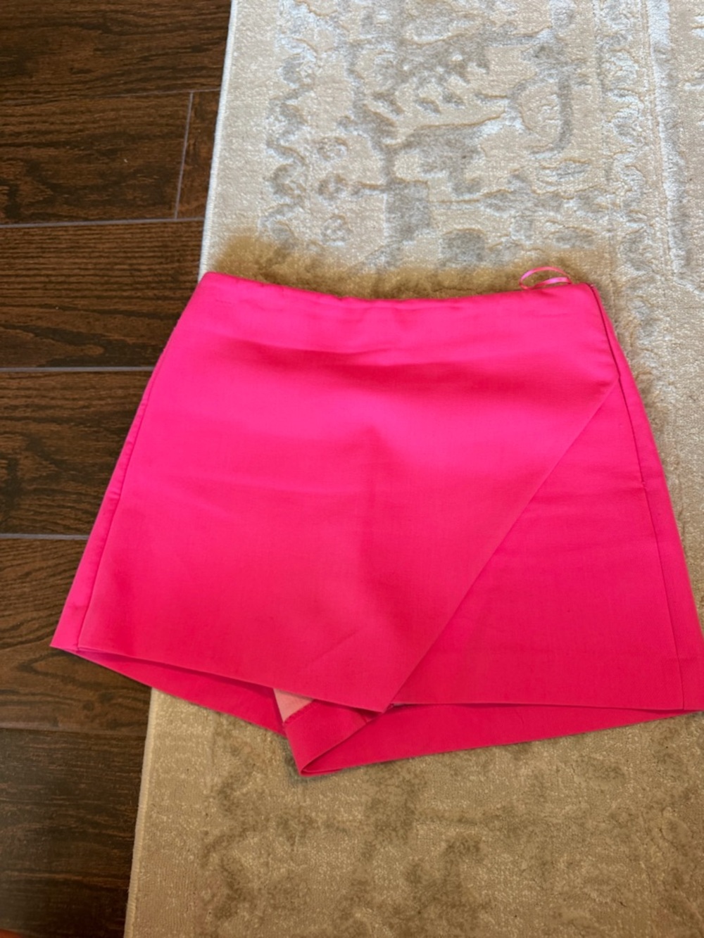 Zara Hot Pink Asymmetrical Wrap Skort